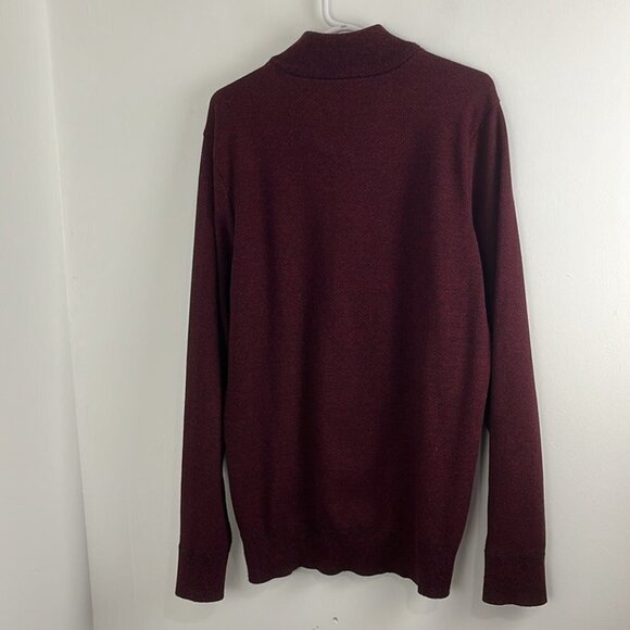 Robert Graham Burgundy Cotton 1/4”-Zip Pullover - Picture 8 of 10